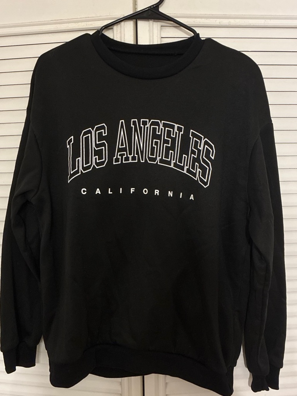 SHEIN Black Los Angeles Crewneck Sweater